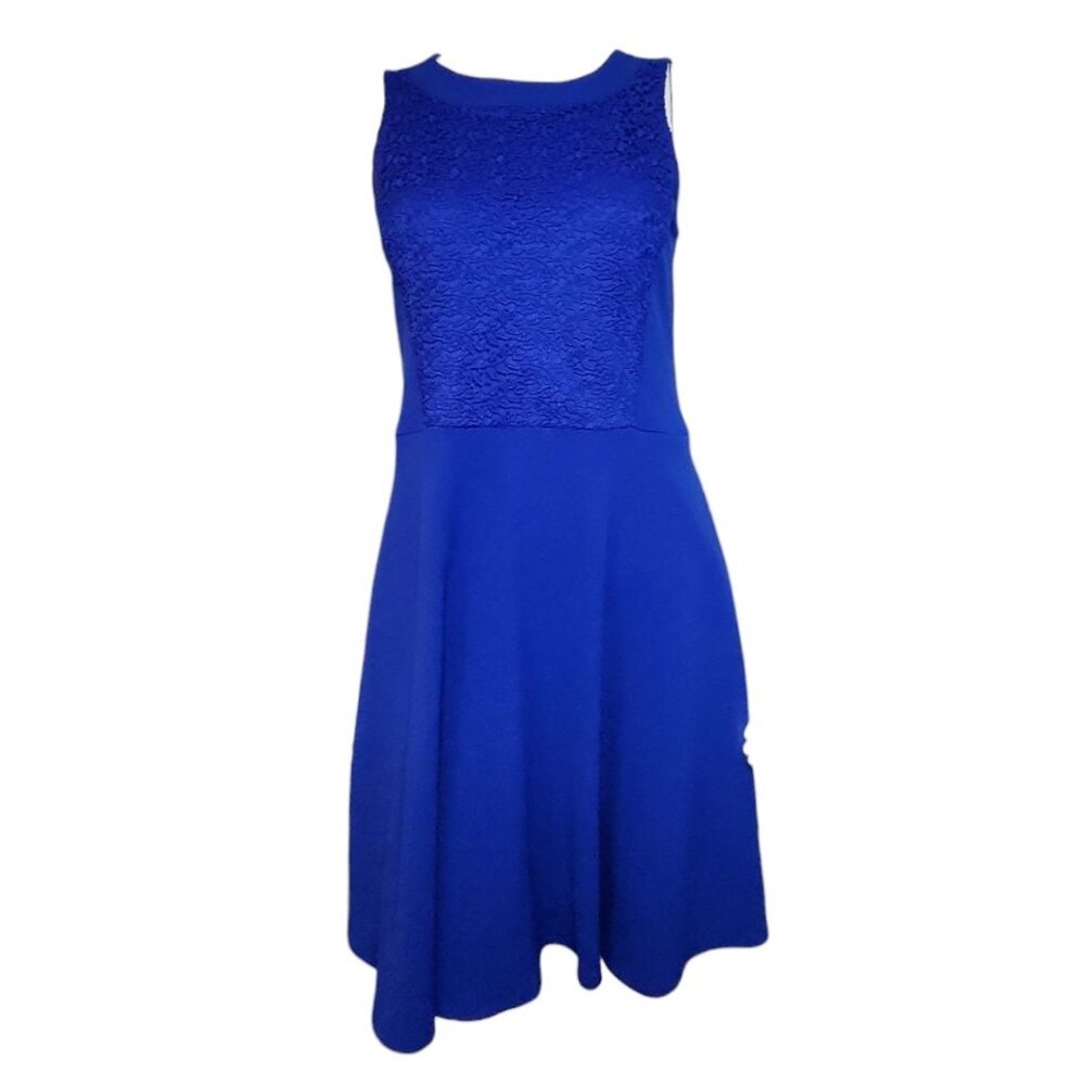 Apt 9 Dress Womens Size S Small Solid All Blue Lace Front Sleeveless‎ New NWT